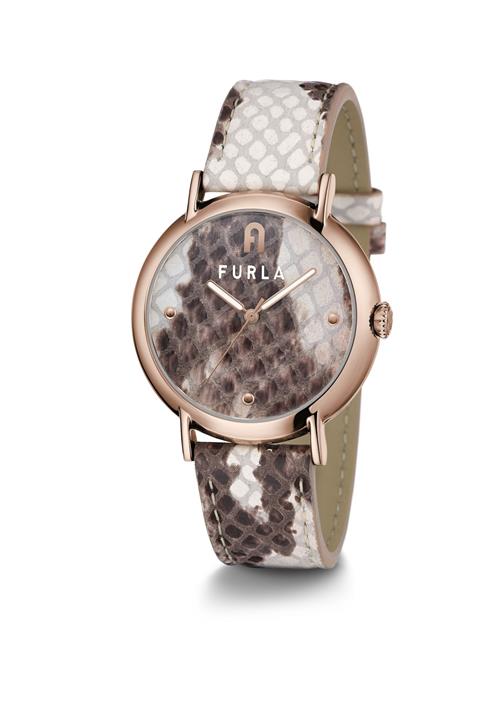 FURLA Analogt ur 'Easy Shape'  brun / rosa guld / hvid