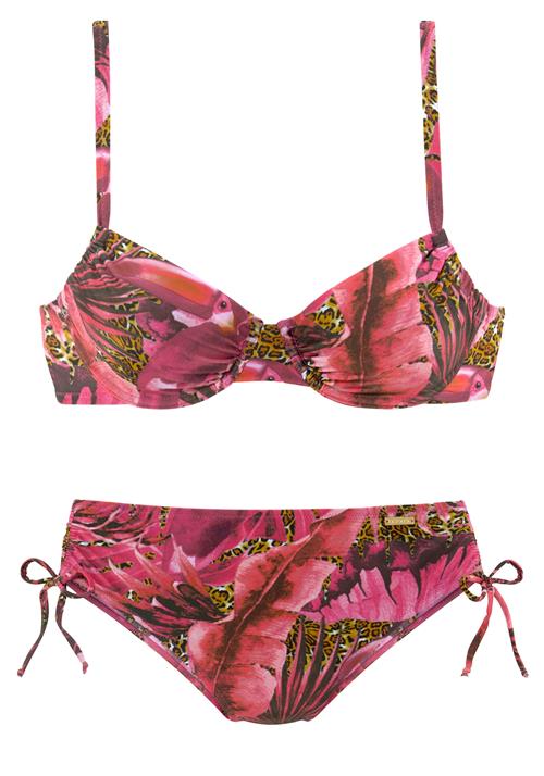 Se LASCANA Bikini 'Elena'  mørkegul / lyserød / magenta / sort ved About You