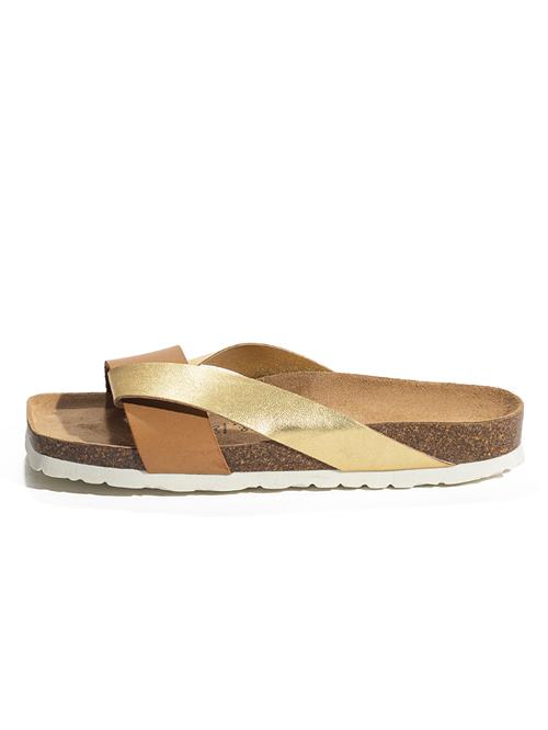 Bayton Pantoletter 'Mildura'  karamel / guld