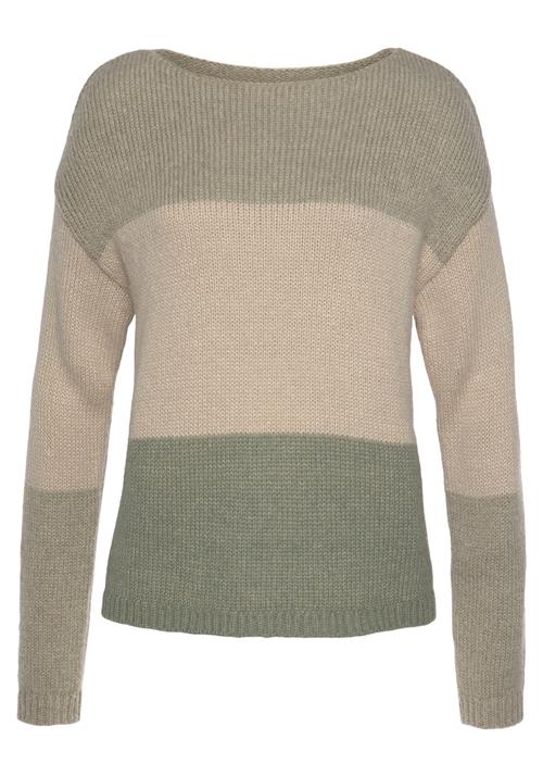 LASCANA Pullover  beige / khaki / oliven