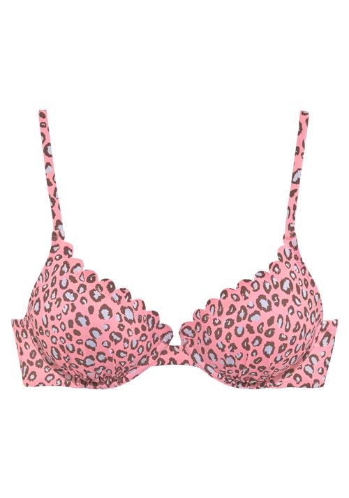 LASCANA Bikinioverdel  brun / pink / hvid