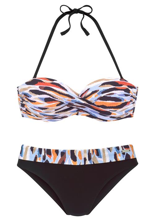 LASCANA Bikini  røgblå / kastaniebrun / orange / sort