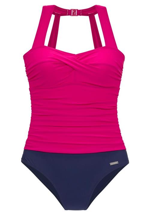 LASCANA Formgivende badedragt  navy / neonpink