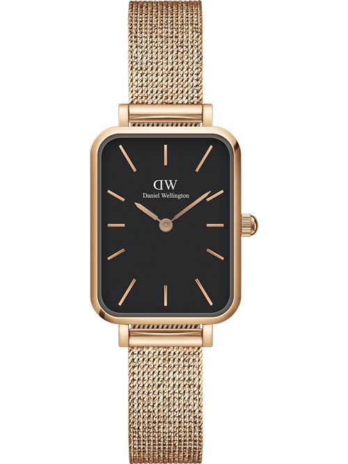 Daniel Wellington Analogt ur 'Quadro Pressed Melrose RG Black'  rosa guld / sort