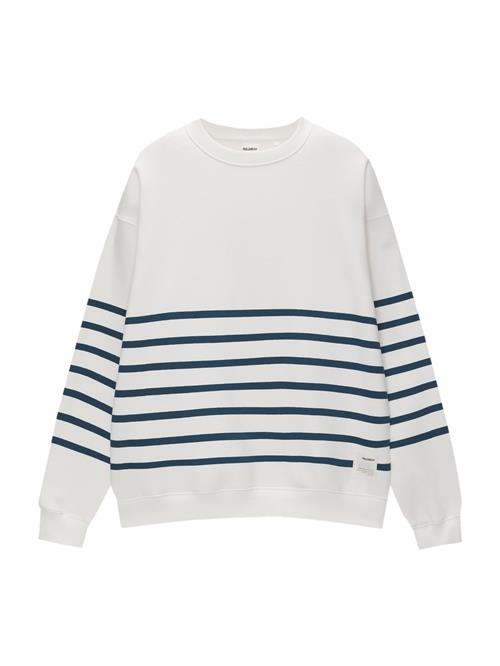 Pull&Bear Sweatshirt  navy / hvid