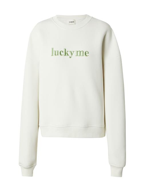 Se ABOUT YOU x Laura Giurcanu Sweatshirt 'Elisabeth'  lysegrøn / naturhvid ved About You