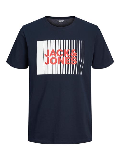 Se JACK & JONES Bluser & t-shirts 'JJECorp'  navy / rød / offwhite ved About You