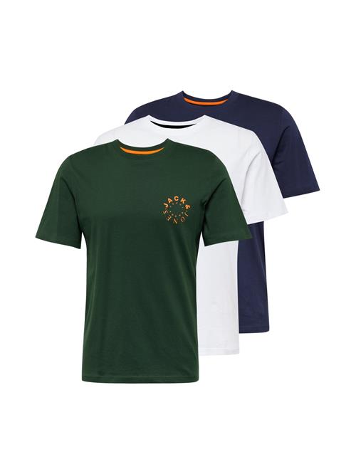 JACK & JONES Bluser & t-shirts 'WARRIOR'  navy / mørkegrøn / orange / offwhite