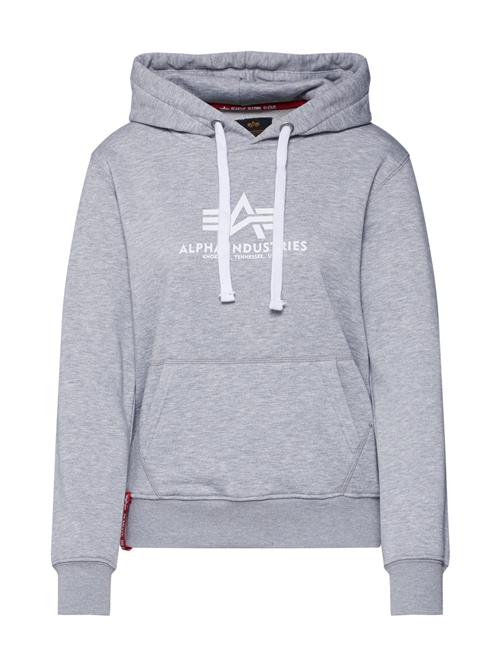 Se ALPHA INDUSTRIES Sweatshirt  grå-meleret / hvid ved About You