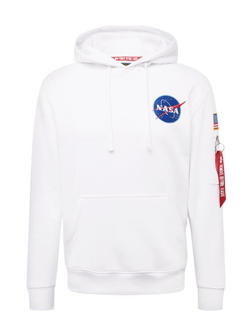 Se ALPHA INDUSTRIES Sweatshirt 'Space Shuttle'  blå / gul / rød / hvid ved About You