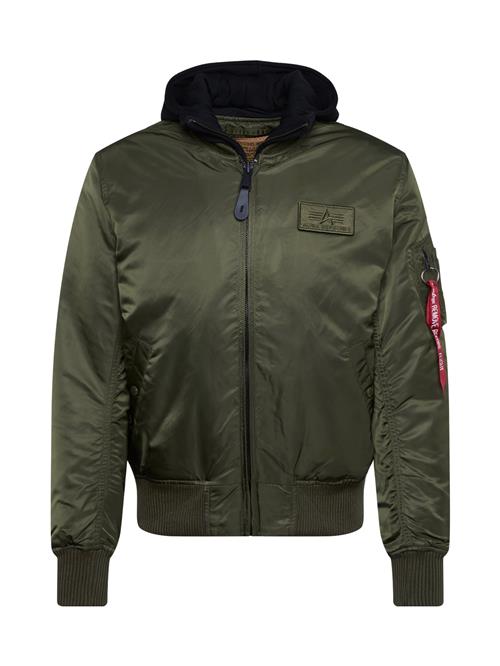 ALPHA INDUSTRIES Overgangsjakke 'MA-1 D-Tec'  oliven / rød / sort / hvid