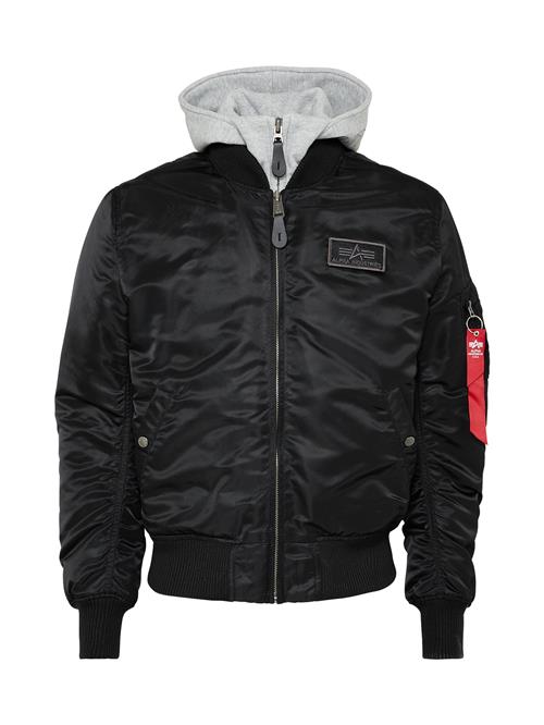 ALPHA INDUSTRIES Overgangsjakke 'MA-1 D-Tec'  grå-meleret / rød / sort