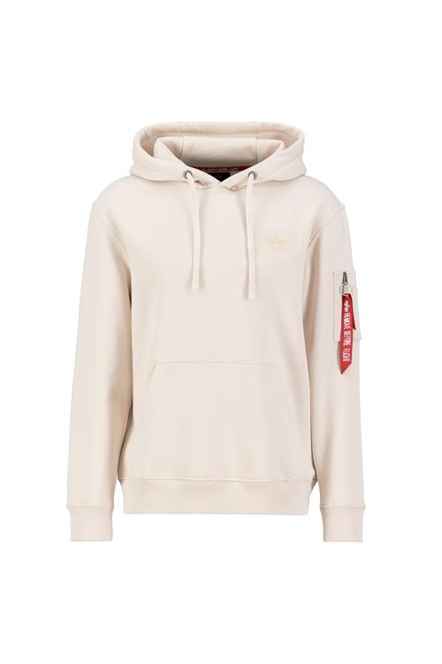 Se ALPHA INDUSTRIES Sweatshirt  lysebeige / carminrød / hvid ved About You