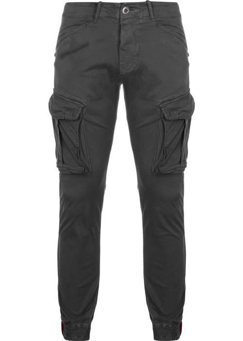 Se ALPHA INDUSTRIES Cargobukser 'Spy'  antracit / rød ved About You