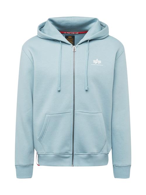 Se ALPHA INDUSTRIES Sweatjakke  lyseblå / hvid ved About You