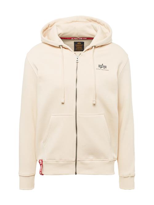 Se ALPHA INDUSTRIES Sweatjakke  antracit / rød / offwhite ved About You