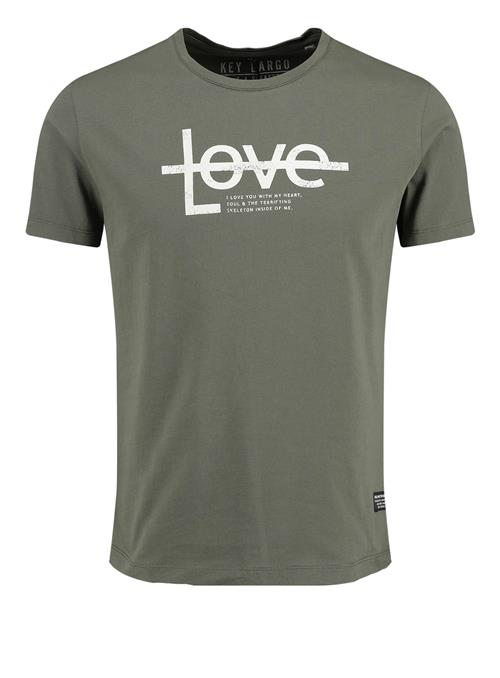 Key Largo Bluser & t-shirts 'MT LOVE YOU'  khaki / sort / hvid