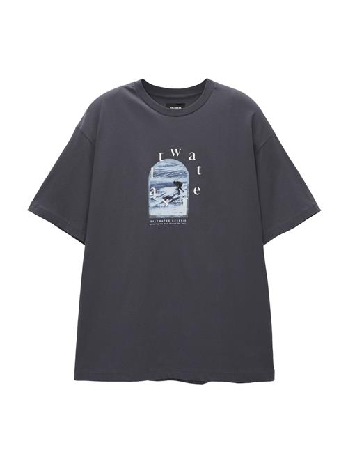 Pull&Bear Bluser & t-shirts  lyseblå / mørkegrå / hvid