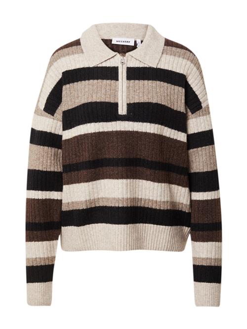 WEEKDAY Pullover 'Nicki'  kastaniebrun / cappuccino / lysebrun / sort