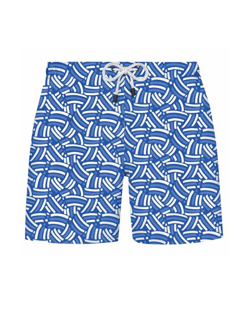 WESTMARK LONDON Badeshorts 'GEOMETRIC'  blå / hvid