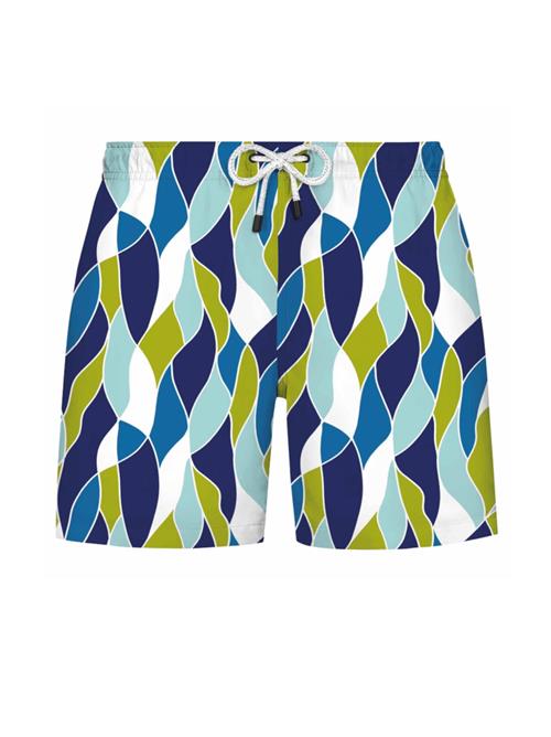 WESTMARK LONDON Badeshorts 'Geometric'  turkis / mørkeblå / siv / hvid