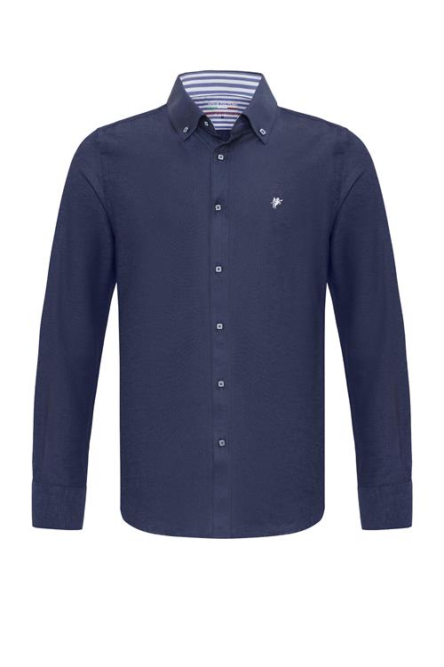 DENIM CULTURE Skjorte 'Tywin'  navy / hvid