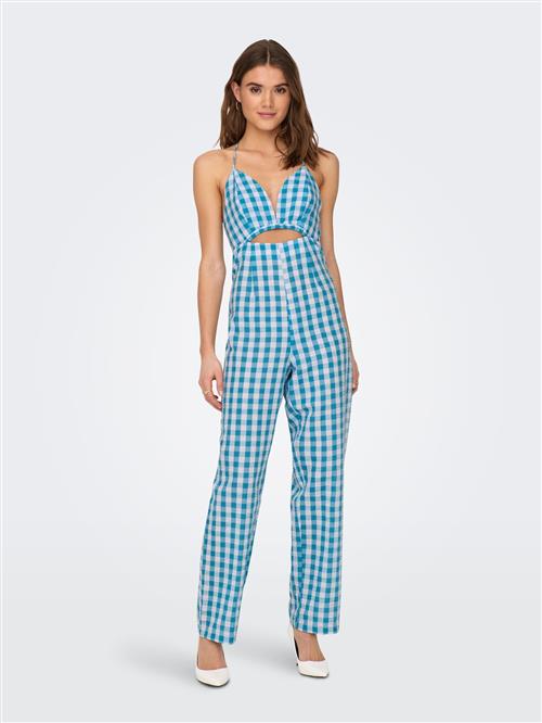 ONLY Jumpsuit  blå / hvid