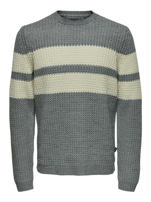 Only & Sons Pullover 'Sazlo'  mørkegrå / uldhvid