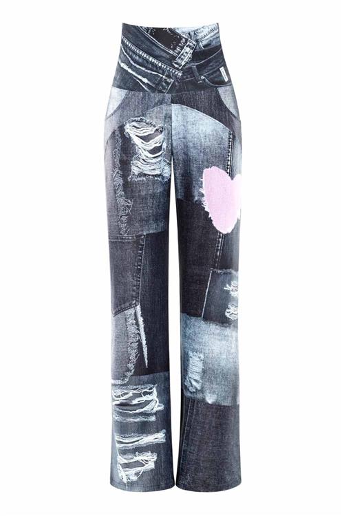 Se Winshape Sportsbukser 'CUL101C'  grå / grey denim / lyserød / hvid ved About You