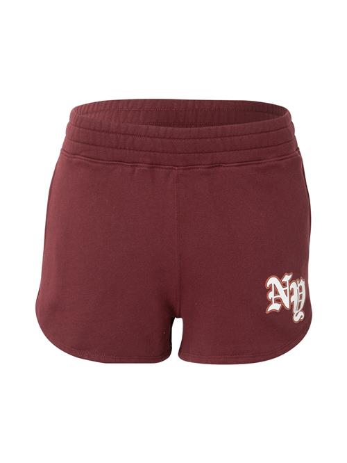 HOLLISTER Bukser 'DARK ACADEMIA'  bordeaux / hvid