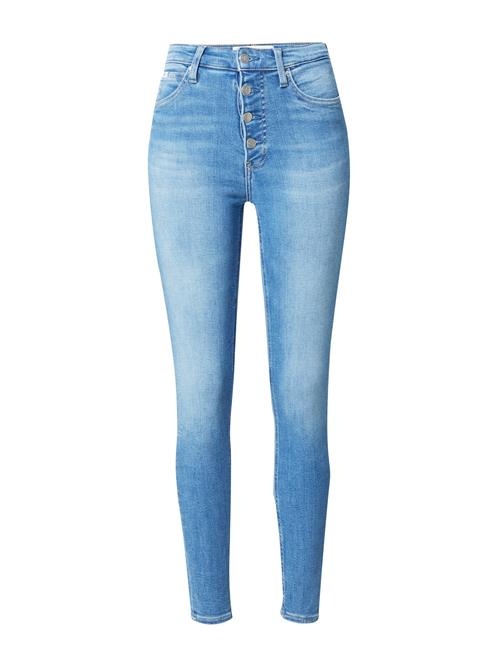 Calvin Klein Jeans Jeans 'HIGH RISE SUPER SKINNY ANKLE'  blue denim / sort / hvid