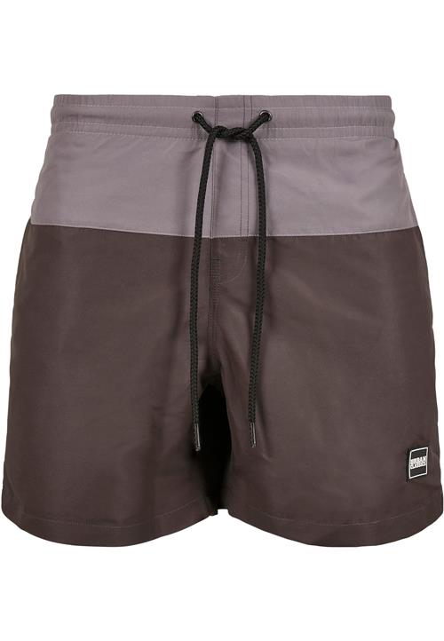 Urban Classics Badeshorts  mørkebrun / grå / hvid