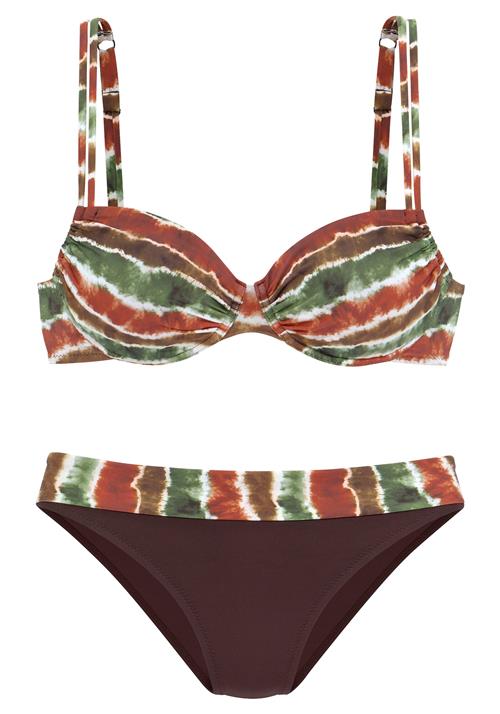 JETTE Bikini  mørkebrun / khaki / hvid