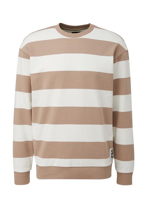 QS Sweatshirt  camel / sort / hvid