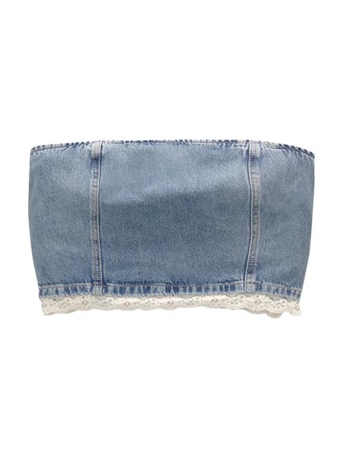 Pull&Bear Overdel  blue denim / hvid