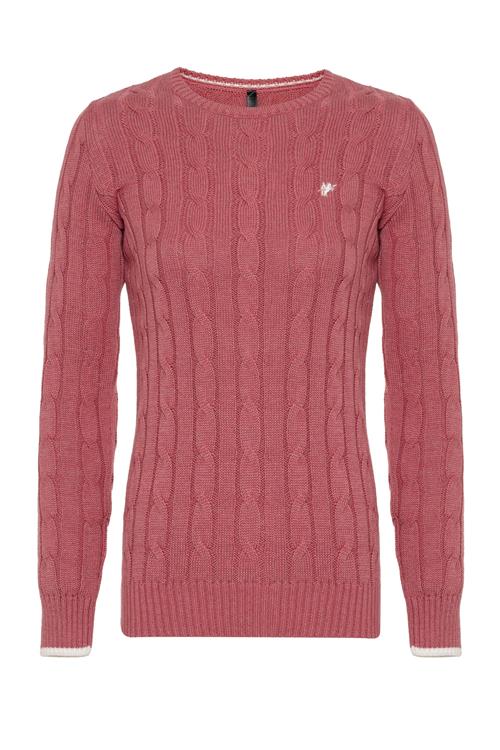 Se DENIM CULTURE Pullover 'KENDALL'  rosé / hvid ved About You