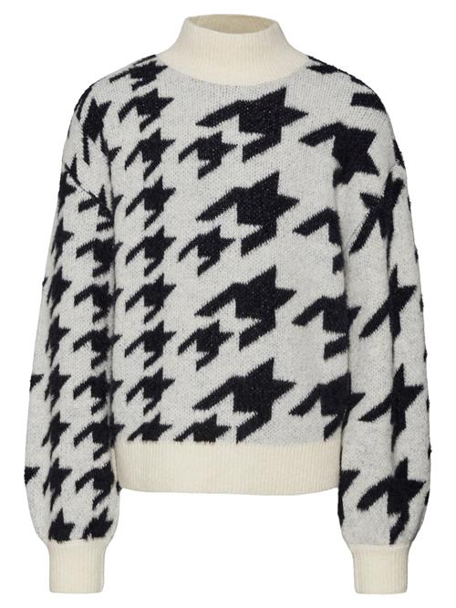 Se Vero Moda Girl Pullover 'MIRA'  lysegrå / sort / uldhvid ved About You