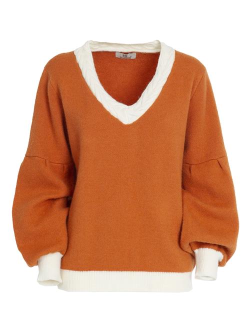 Se Influencer Pullover  orange / hvid ved About You