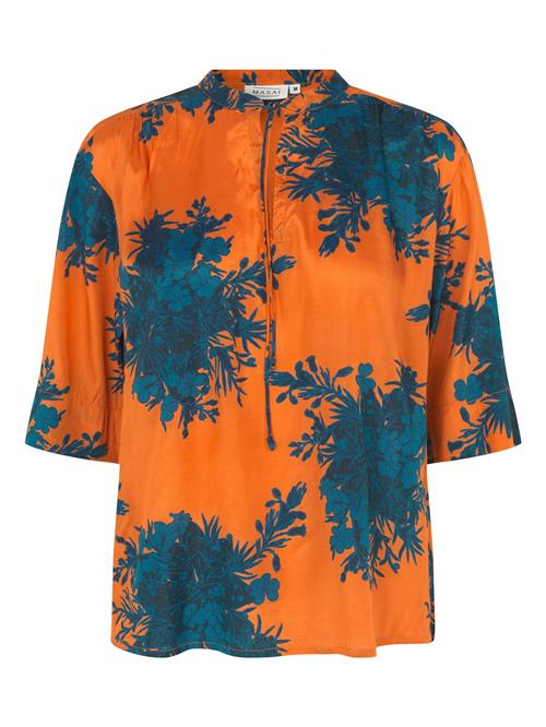 Masai Bluse  blå / orange