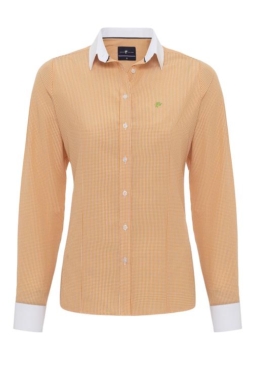 DENIM CULTURE Bluse 'JOYCE'  grøn / orange / hvid