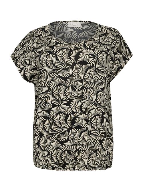 KAFFE CURVE Bluse 'Sonna Stanley'  ecru / sort