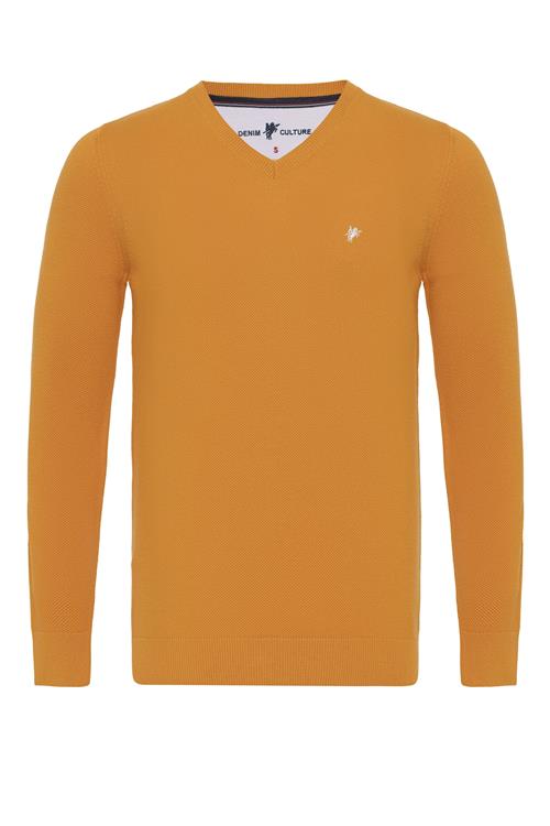 DENIM CULTURE Pullover ' NOVAK '  orange / hvid