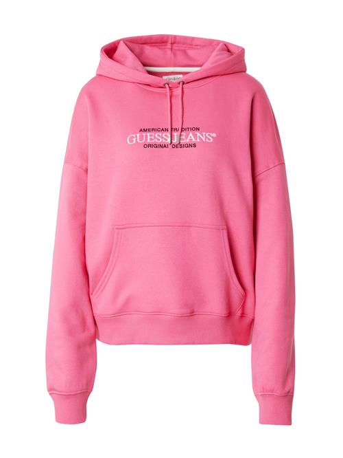 GUESS JEANS Sweatshirt 'AMERICAN'  fuchsia / sort / hvid