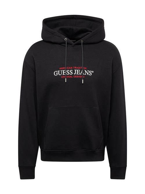 Se GUESS JEANS Sweatshirt  rød / sort / hvid ved About You