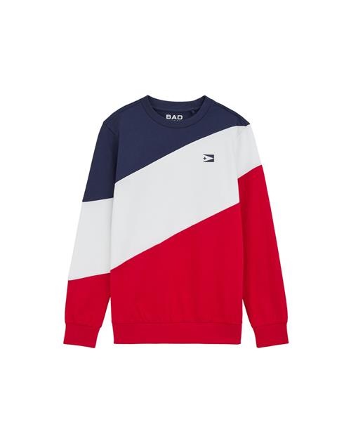 Se WE Fashion Sweatshirt  marin / rød / hvid ved About You