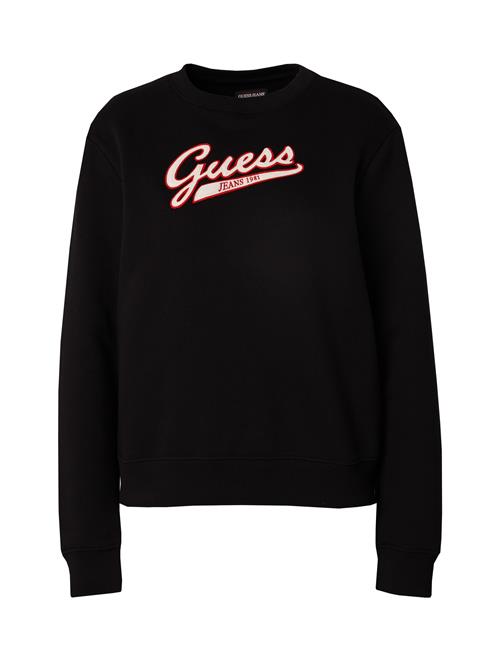 Se GUESS JEANS Sweatshirt  rød / sort / offwhite ved About You