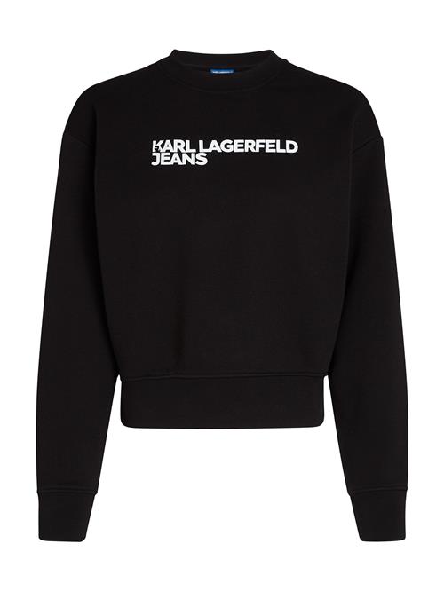 Se KARL LAGERFELD JEANS Sweatshirt 'ESSENTIAL'  sort / hvid ved About You