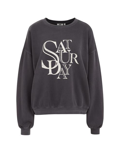 Se WE Fashion Sweatshirt  mørkegrå / hvid ved About You