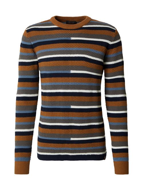 INDICODE JEANS Pullover 'Kabiro'  mørkeblå / brun / mørkegrå / hvid