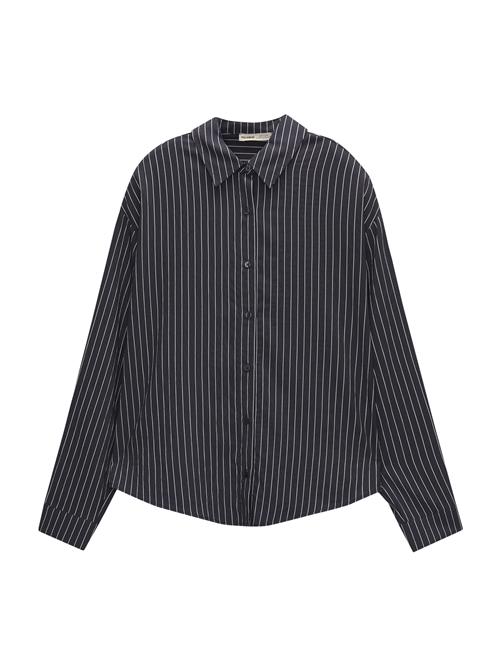 Pull&Bear Bluse  marin / hvid